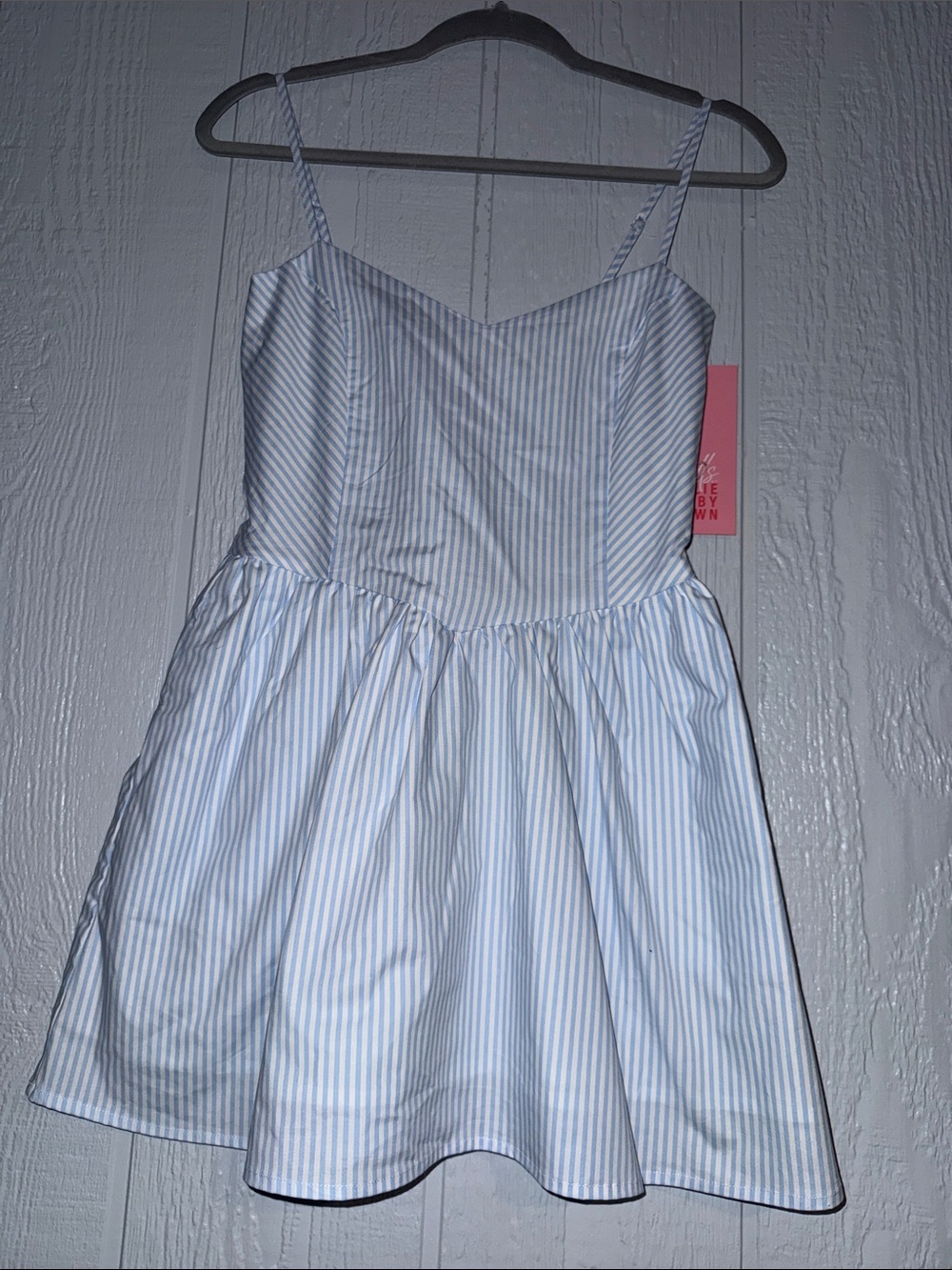 Girls' Light Blue Striped Cotton Sundress